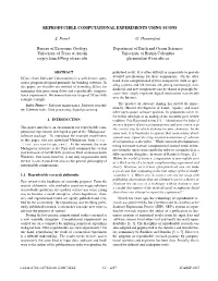 Reproducible Computational Experiments Using Scons