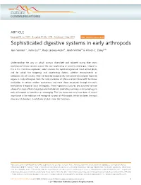 Sophisticated Digestive Systems in Early Arthropods