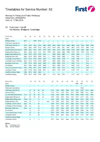 Timetables for Service Number: X2