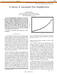 A Survey of Automated Text Simplification