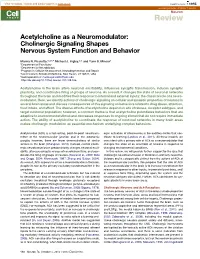 Acetylcholine As a Neuromodulator: Cholinergic Signaling Shapes Nervous System Function and Behavior