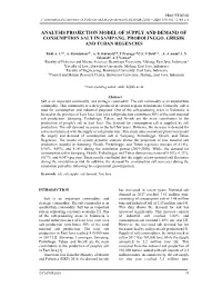 Analysis Projection Model of Supply and Demand of Consumption Salt in Sampang, Probolinggo, Gresik and Tuban Regencies