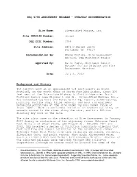 Deq Site Assessment Program - Strategy Recommendation