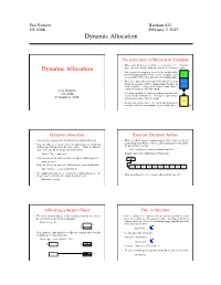 Dynamic Allocation