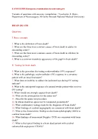 EANS/UEMS European Examination in Neurosurgery Variants of Questions with Answers (Compilation