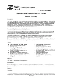 Java Test Driven Development with Testng