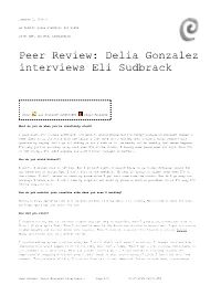 Peer Review: Delia Gonzalez Interviews Eli Sudbrack