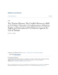 The Torture Memos: the Conflict Between a Shift in U.S