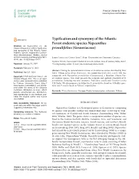 Typification and Synonymy of the Atlantic Forest Endemic Species Napeanthus Citation: Da Costa-Lima J.L., De Oliveira Chagas E.C