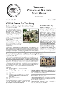 YVBSG Events for Your Diary