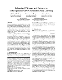 Balancing Efficiency and Fairness in Heterogeneous GPU Clusters for Deep Learning