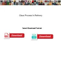 Claus Process in Refinery