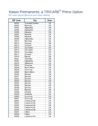 KP-TRICARE-Zip-Codes.Pdf