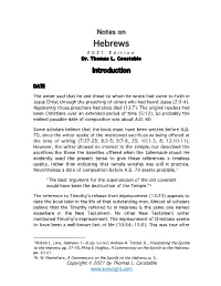 Notes on Hebrews 202 1 Edition Dr