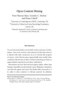 Open Content Mining Peter Murray-Rust,* Jennifer C