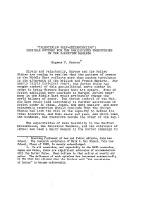 Palestinian Self-Determination": Possible Futures for the Unallocated Territories of the Palestine Mandate