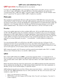 QRP Notes and Definitions Page 1 Philosophy Practice QRSS