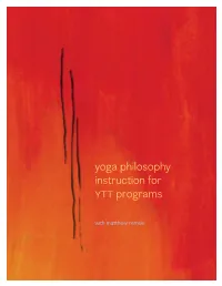 Yoga Philosophy Instruction for YTT Programs
