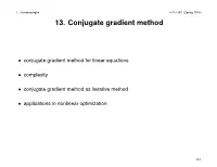 13. Conjugate Gradient Method