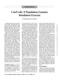 Card Lab: a Population Genetics Simulation Exercise