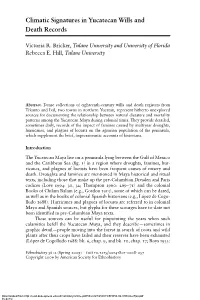 Climatic Signatures in Yucatecan Wills and Death Records