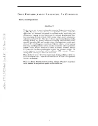 Deep Reinforcement Learning: an Overview