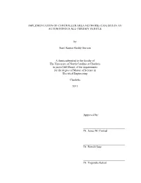 Implementation of Controller Area Network (Can) Bus in an Autonomnous All-Terrain Vehicle