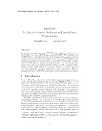 PENNON a Code for Convex Nonlinear and Semidefinite Programming