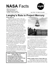 Project Mercury Fact Sheet