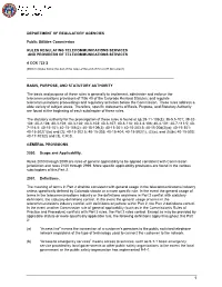 CODE of COLORADO REGULATIONS 4 CCR 723-2 Public Utilities Commission