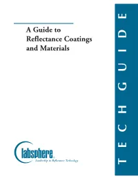 Guide to Reflectance Coatings and Materials