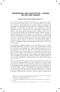 Interpreting the Constitution — Words, History and Changev
