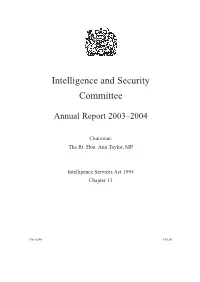 ISC Annual Report 2003-2004