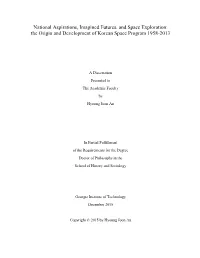 National Aspirations, Imagined Futures, and Space Exploration: the Origin and Development of Korean Space Program 1958-2013