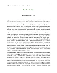 Note from the Editor Bangladesh in New York