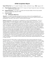 NYSG Completion Report