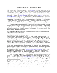 Parsifal and Canada: a Documentary Study