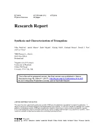 Research Report Synthesis and Characterization of Triangulene