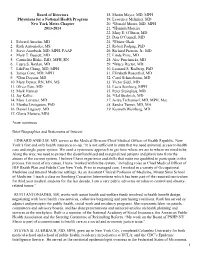 1 Board of Directors Physicians for a National Health Program New York