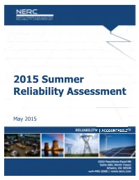 2015 Summer Reliability Assessment