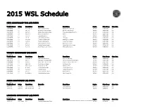 2015 WSL Schedule
