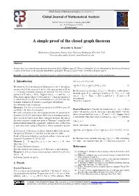 A Simple Proof of the Closed Graph Theorem