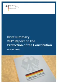 Brief Summary 2017 Report on the Protection of the Constitution / Facts