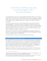 Current Research and Policy on Long-Acting Reversible Contraception (LARC): Key Points for Policymakers