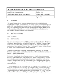 Management Policies and Procedures