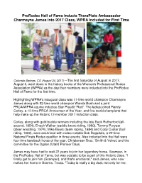 Prorodeo Hall of Fame Inducts Theraplate Ambassador Charmayne James Into 2017 Class, WPRA Included for First Time