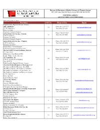 Providers CON No. Phone & Fax Email