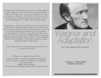 Wagner&Adaptation-Program Booklet