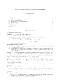 A Short Introduction to Category Theory