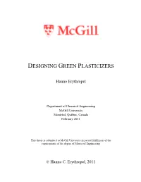 Designing Green Plasticizers